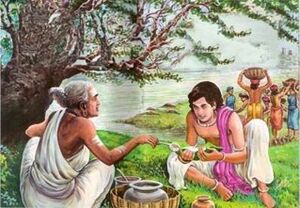 Semmana cooks food for the young labourer.jpg