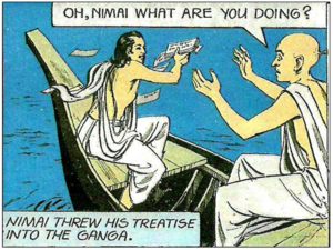 Nimai (Chaitanya Mahaprabhu) and his friend, Raghunatha.png