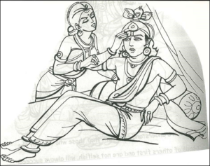 Krishna with his wife.png