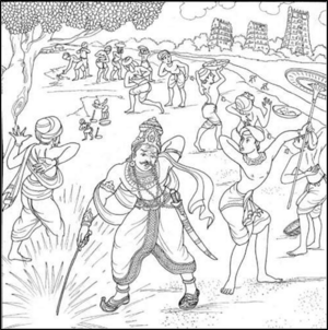 King starts hitting the young labourer.png