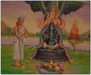 Avvaiyar receives blessings from Ganesha.png