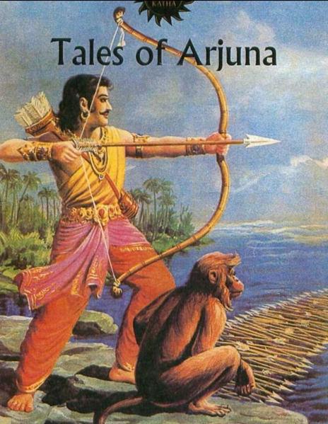 File:Arjuna and Hanuman .png